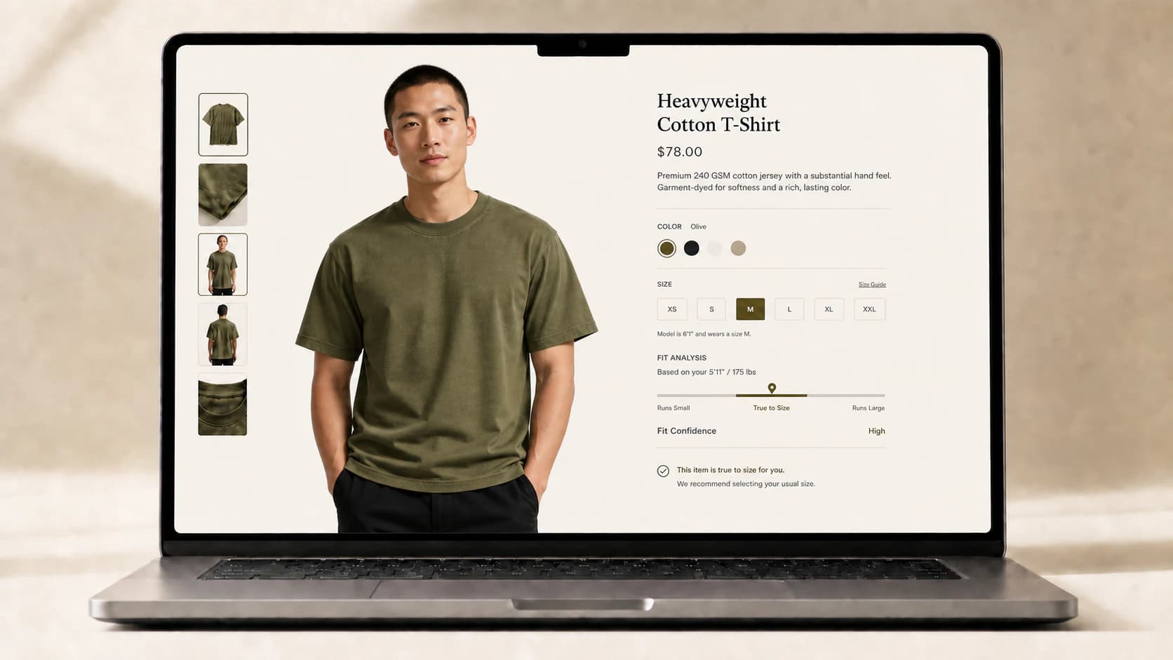 Shopper previewing a garment with WooChim